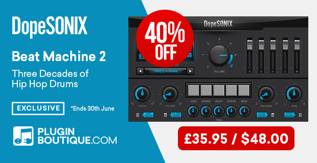 620x320 DopeSONIX BeatMachine2 PluginBoutique - DopeSONIX Beat Machine 2 Sale (Exclusive) - 40% Off