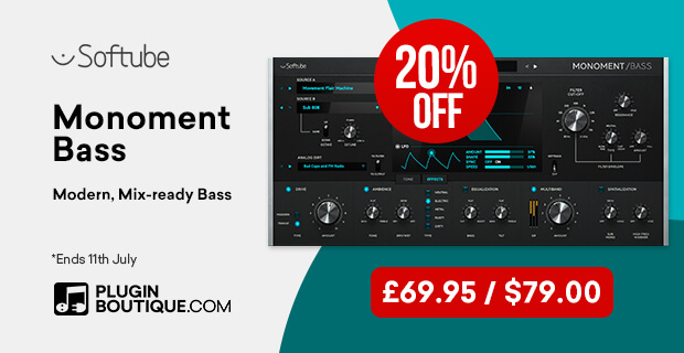 620x320 Softube Monoment PluginBoutique - Softube Monoment Bass Introductory Sale - 20% Off