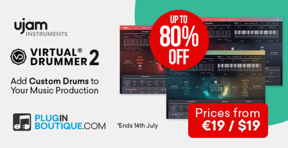 620x320 Ujam VirtualDrummer2 Pluginboutique 1 562x290 - UJAM Virtual Drummer 2 Introductory Sale - up to 80% Off