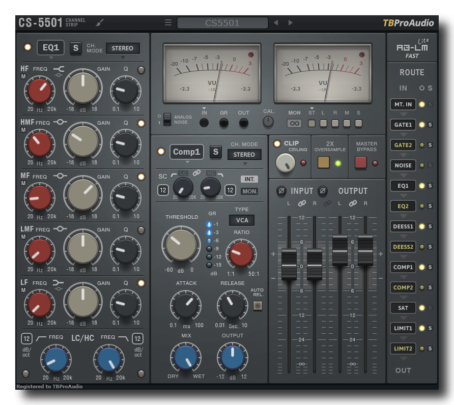 cs5501 normal - TBProAudio releases CS-5501 - Channel Strip Plugin for Windows and Mac OS X