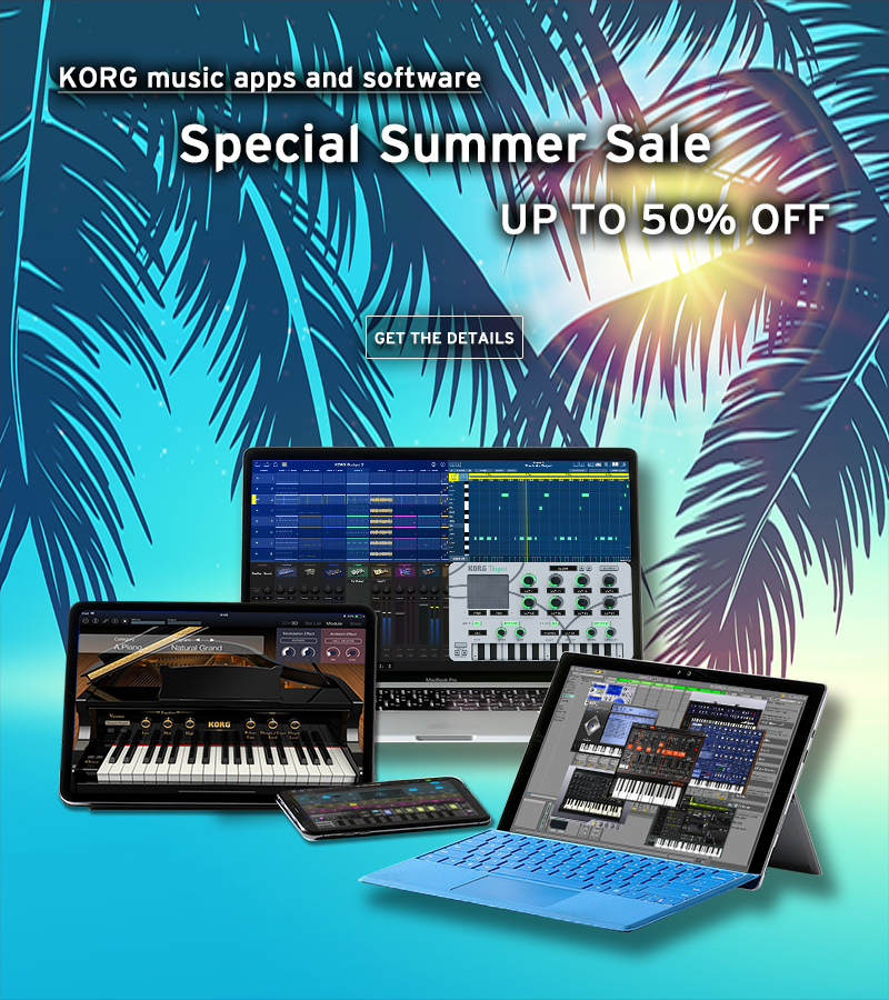 korg1 - KORG music apps & software: Special Summer Sale - all products are up to 50% OFF!