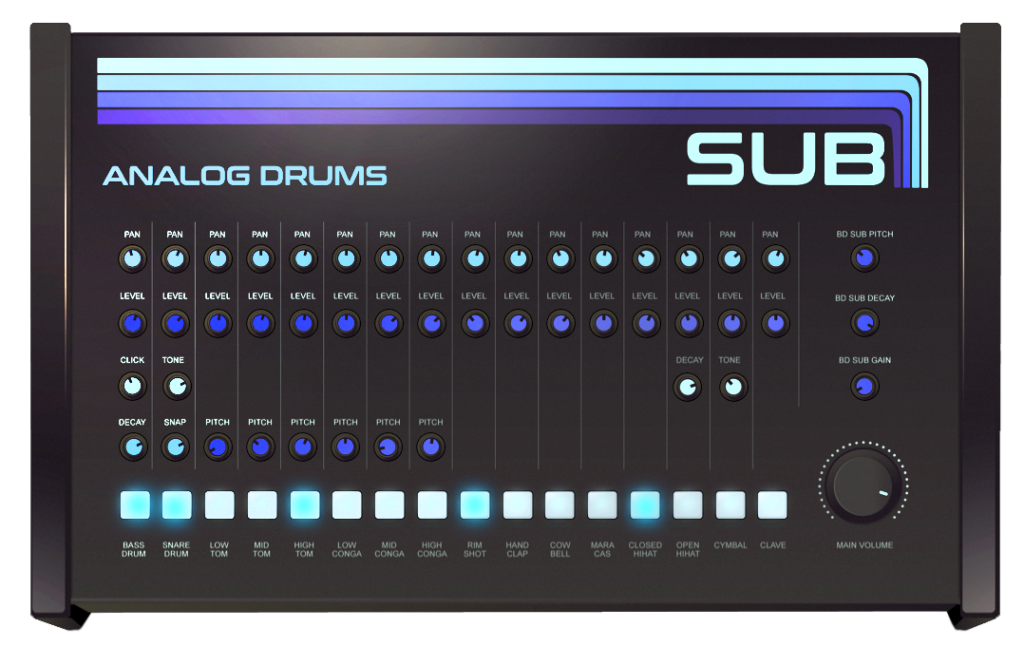 SUB free analog drums 1024x647 - Sampleson releases Sub - Free Analog Drum Instrument for Mac & Win VST & AU
