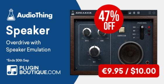620x320 AudioThing Speaker PluginBoutique 562x290 - AudioThing Speaker Sale - 50% Off