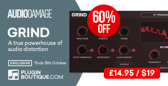 620x320 AudioDamage Grind pluginboutique 562x290 - Audio Damage Grind Distortion Sale (Exclusive) - 61% Off