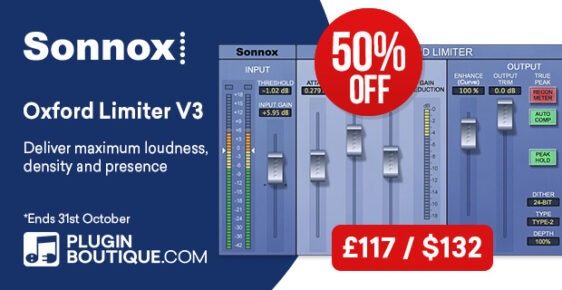 620x320 Sonnox Oxford Limiter pluginboutique 562x290 - Sonnox Oxford Limiter Sale - 50% Off