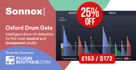 620x320 Sonnox Oxford Drum Gate pluginboutique 1 562x290 - Sonnox Oxford Drum Gate Introductory Sale - 25% Off
