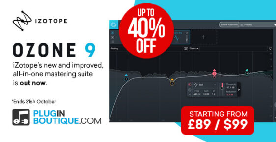 620x320 iZotope Ozone pluginboutique 1 562x290 - iZotope Ozone 9 Introductory Sale - up to 40% Off
