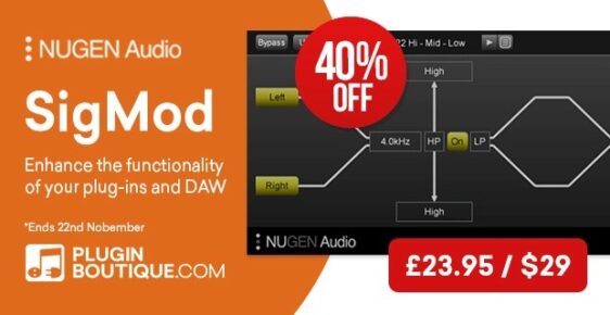 nugen audio 562x290 - NUGEN Audio SigMod Sale - 41% Off