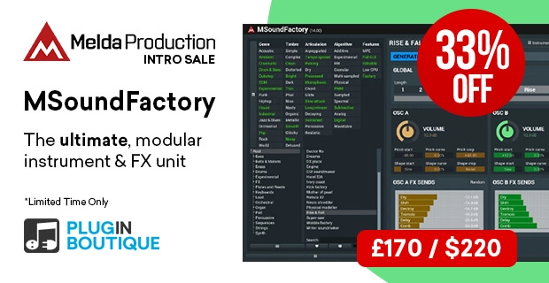 Melda Production MSoundFactory Introductory Sale