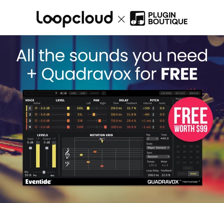 Free Eventide Quadravox plugin with all Loopcloud plans - Free Eventide Quadravox plugin with all Loopcloud plans