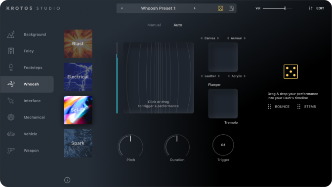 Krotos Studio UI whoosh - Krotos Studio Announced - Krotos Studio is the comprehensive platform that makes sound creation smarter, faster and accessible for all skill levels
