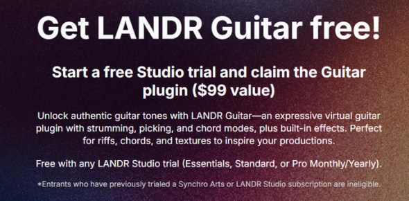 Get LANDR Guitar free for a limited time LANDR 590x290 - Get LANDR Guitar free for a limited time