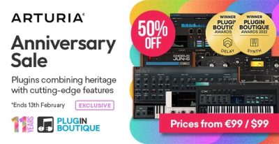 Plugin Boutique’s 11th Anniversary: Arturia Sale (Exclusive) – 50% off